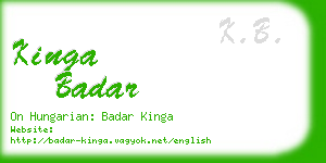 kinga badar business card